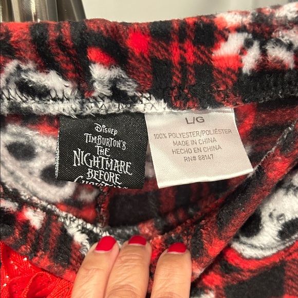 Disney Nightmare Before Christmas Pajama Bottoms - Red and Black. - Picture 2 of 7